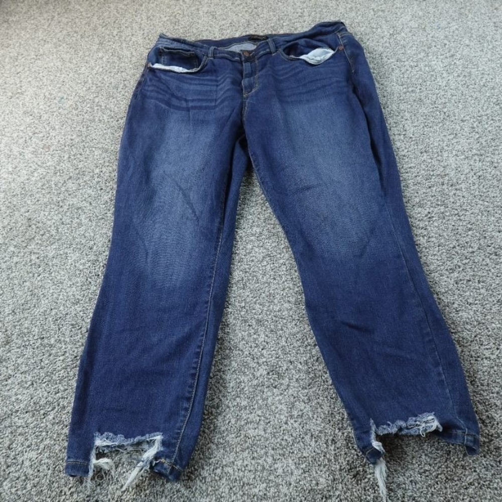 Judy Blue Jeans Womens 22W Dark Denim Pants Relaxed Fit High Rise Stretch Preppy